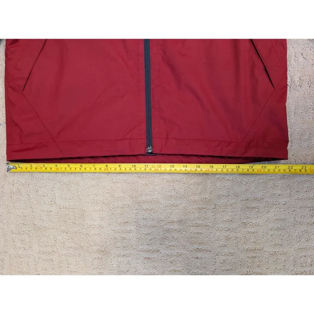The North Face Jacket Mens Medium Grey Red Venture Dryvent Hooded Rain Resistant
